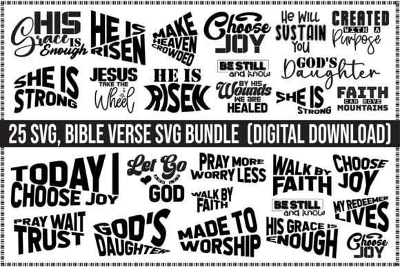 Bible Verse SVG Bundle: Christian Graphics for T-Shirt Designs