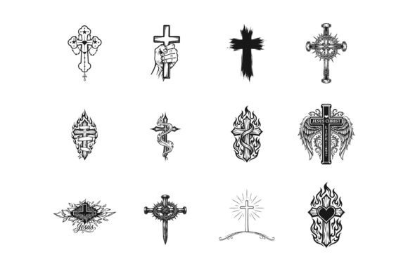 Christian Cross Bundle SVG Set: Graphics for T-Shirt Designs