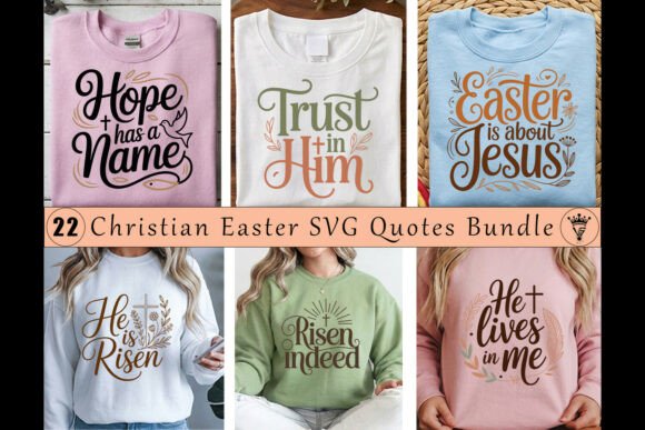 Christian Easter SVG Bundle: Graphics for T-Shirt Designs