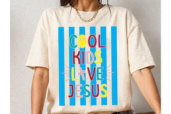 Cool Kids Love Jesus PNG: Whimsy Graphics for T-Shirt Designs