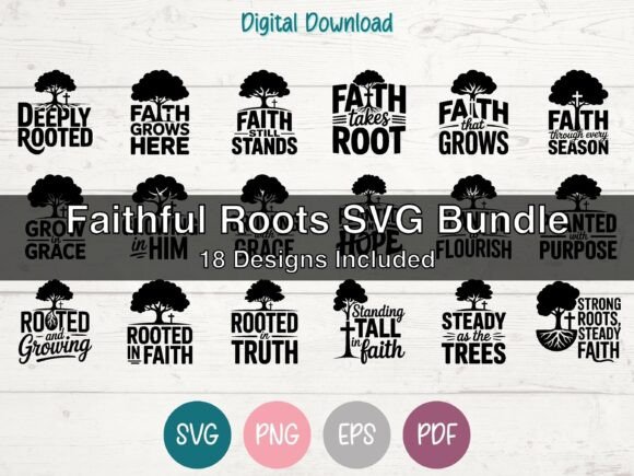 Faithful Roots Christian SVG Bundle for Branding