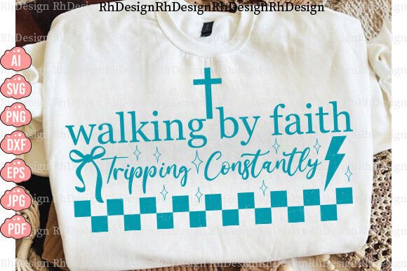 Funny Christian SVG: Walking by Jesus Graphics for T-Shirt Designs