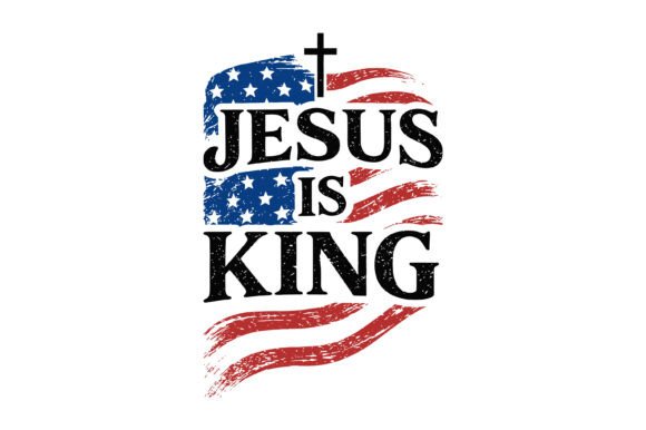 Jesus is King Christian USA Design Graphics T-Shirt