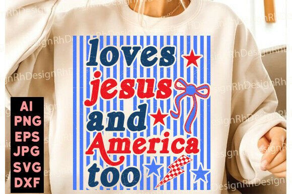 Loves Jesus and America Graphics for T-Shirt Designs